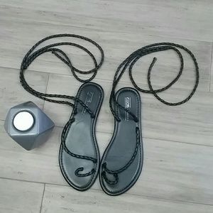 Asos black leather strappy Sandals